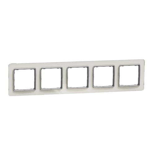 Рамка 5 постов, белое стекло, Sedna Design SDD360805