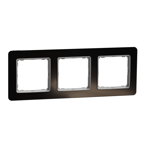 Рамка 3 поста, черное стекло, Sedna Design SDD361803