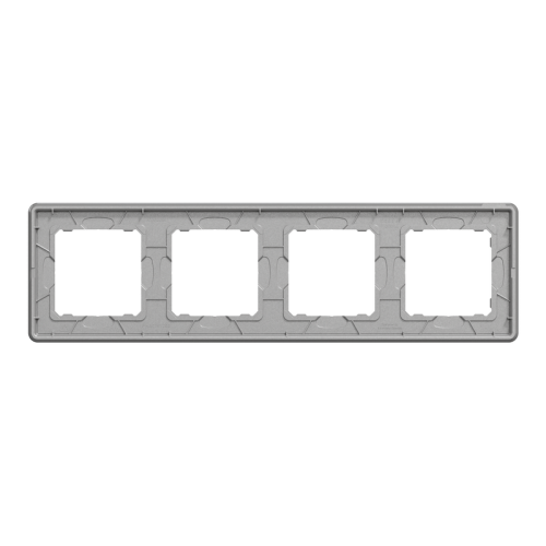 Рамка 4 поста, черное стекло, Sedna Design SDD361804