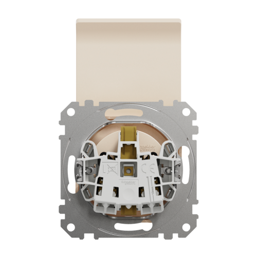 Розетка электрическая с крышкой, бежевый, Sedna Design SDD112024