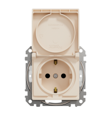 Розетка влагозащищенная IP44, бежевый, Sedna Design