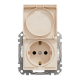 Розетка влагозащищенная IP44, бежевый, Sedna Design SDD212024