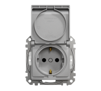 Розетка влагозащищенная IP44, алюминий, Sedna Design