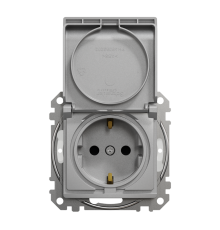 Розетка влагозащищенная IP44, алюминий, Sedna Design