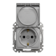 Розетка влагозащищенная IP44, алюминий, Sedna Design SDD213024