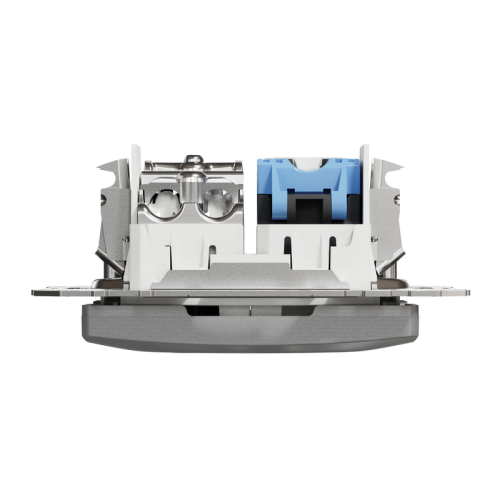 Розетка телевизионная и компьютерная TV+RJ45 кат. 6 UTP, алюминий, Sedna Design SDD113469T