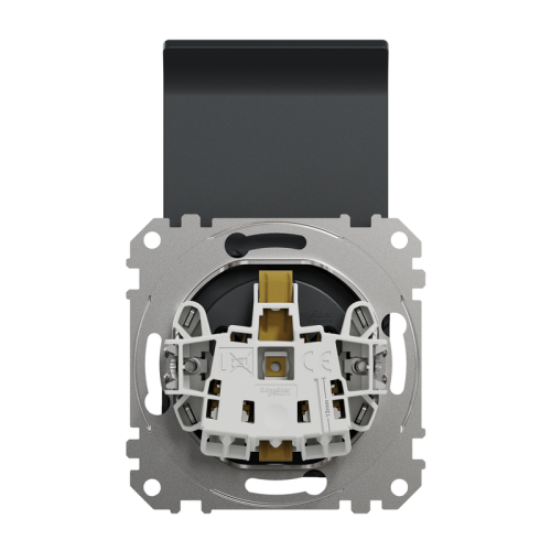 Розетка электрическая с крышкой, черный, Sedna Design SDD114024