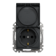 Розетка влагозащищенная IP44, черный, Sedna Design SDD214024