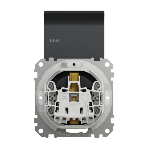 Розетка влагозащищенная IP44, черный, Sedna Design SDD214024