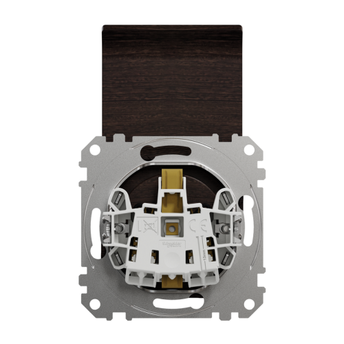 Розетка электрическая с крышкой, венге, Sedna Design SDD181024