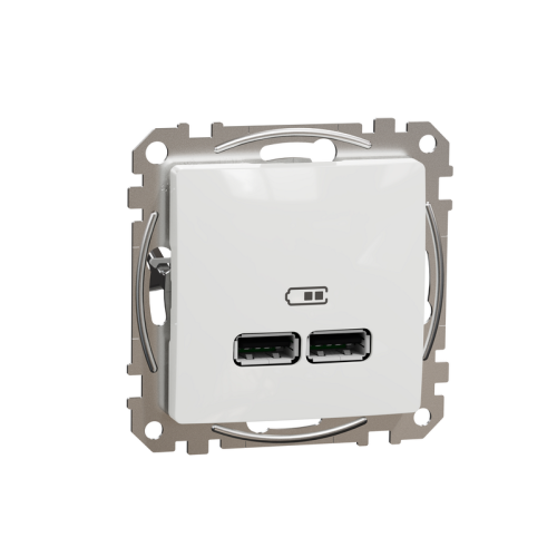 Розетка USB тип A+C 3A, 45W, белый, Sedna Design SDD111404