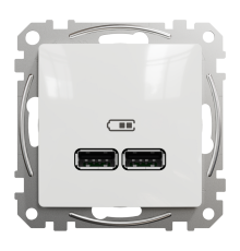 Розетка USB тип A+C 3A, 45W, белый, Sedna Design