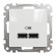 Розетка USB тип A+C 3A, 45W, белый, Sedna Design SDD111404