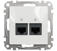 Компьютерная розетка двойная 2 х RJ45 кат. 5е UTP, белый, Sedna Design
