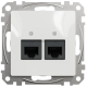 Компьютерная розетка двойная 2 х RJ45 кат. 5е UTP, белый, Sedna Design SDD111452