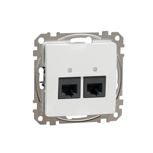 Компьютерная розетка двойная 2 х RJ45 кат. 5е UTP, белый, Sedna Design SDD111452