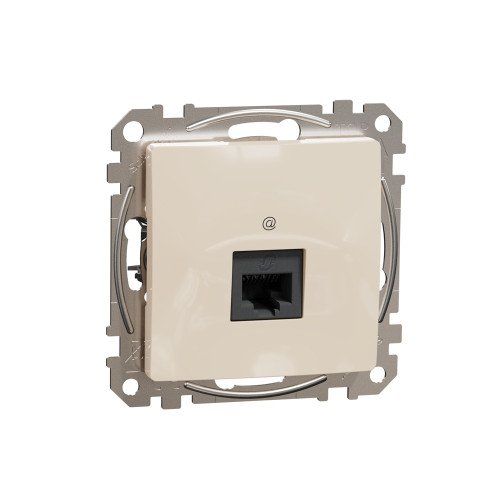 Компьютерная розетка RJ45 кат. 5е UTP, бежевый, Sedna Design SDD112451