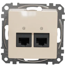Компьютерная розетка 2 х RJ45 кат. 5е UTP, бежевый, Sedna Design