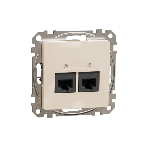 Компьютерная розетка 2 х RJ45 кат. 5е UTP, бежевый, Sedna Design SDD112452