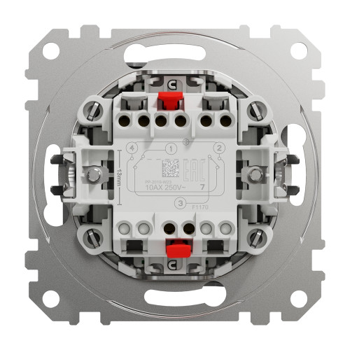 Выключатель перекрестный с подсветкой, алюминий, Sedna Design SDD113107L
