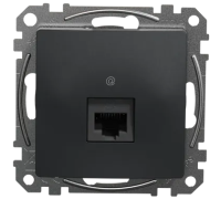 Компьютерная розетка RJ45 кат. 5е UTP, черный, Sedna Design
