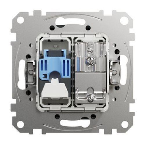 Розетка телевизионная и компьютерная TV+RJ45 кат. 6 UTP, черный, Sedna Design SDD114469T