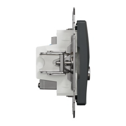 Розетка телевизионная и компьютерная TV+RJ45 кат. 6 UTP, черный, Sedna Design SDD114469T