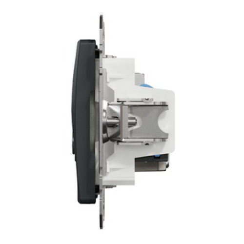 Розетка телевизионная и компьютерная TV+RJ45 кат. 6 UTP, черный, Sedna Design SDD114469T