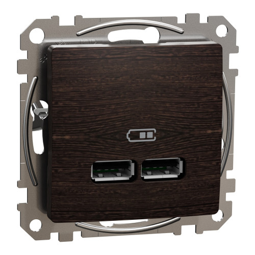 Розетка USB тип A+A, венге, Sedna Design SDD181401
