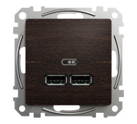 Розетка USB тип A+A, венге, Sedna Design