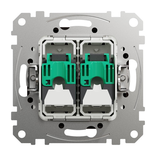 Компьютерная розетка 2 х RJ45 кат. 5е UTP, венге, Sedna Design SDD181452