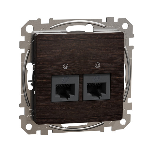 Компьютерная розетка 2 х RJ45 кат. 5е UTP, венге, Sedna Design SDD181452