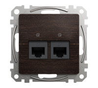 Компьютерная розетка 2 х RJ45 кат. 5е UTP, венге, Sedna Design