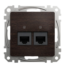 Компьютерная розетка 2 х RJ45 кат. 5е UTP, венге, Sedna Design