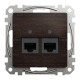 Компьютерная розетка 2 х RJ45 кат. 5е UTP, венге, Sedna Design SDD181452