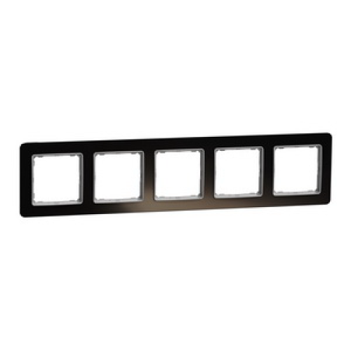 Рамка 5 постов, черное стекло, Sedna Design SDD361805