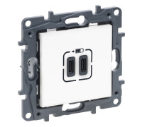 Розетка USB тип С+C 15 Вт 5 В, белый, Niloe Step Legrand