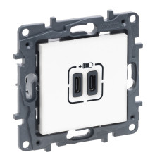 Розетка USB тип С+C 15 Вт 5 В, белый, Niloe Step Legrand