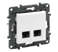 Розетка компьютерная 2XRJ45 CAT5e UTP, белый, Niloe Step Legrand