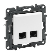 Розетка компьютерная 2XRJ45 CAT5e UTP, белый, Niloe Step Legrand