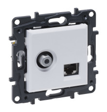 Розетка комбинированная TV тип F и RJ45 CAT6 UTP, белый, Niloe Step Legrand