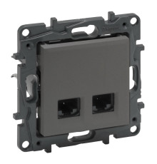 Розетка компьютерная 2XRJ45 CAT5e UTP, сталь, Niloe Step Legrand