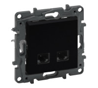 Розетка компьютерная 2XRJ45 CAT5e UTP, черный, Niloe Step Legrand