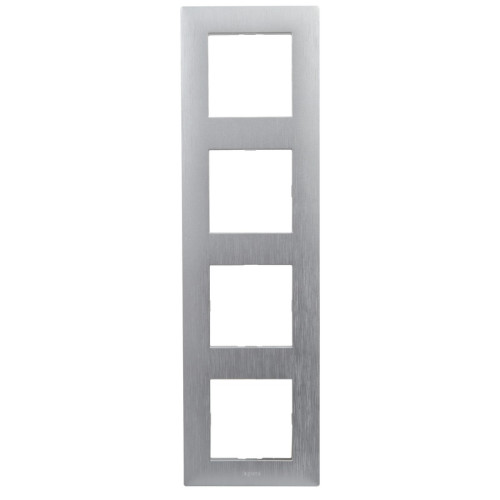 Рамка 4 поста, фактурный алюминий, Niloe Step Legrand 863894