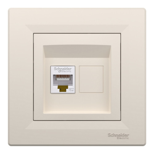 Розетка компьютерная RJ-45, кремовый, EPH4300123 Schneider Asfora