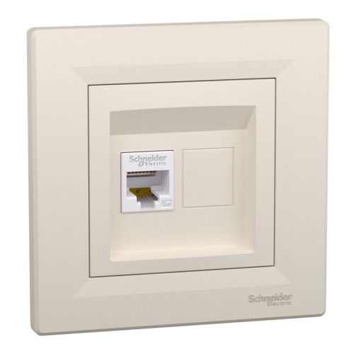 Розетка компьютерная RJ-45, кремовый, EPH4300123 Schneider Asfora