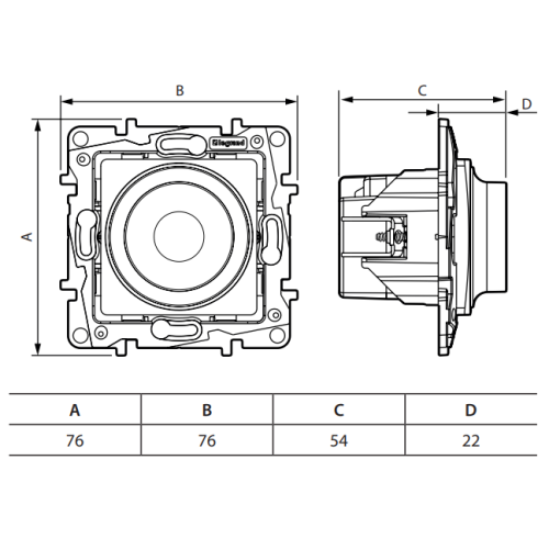 Диммер поворотный, черный, Niloe Step Legrand 863552B