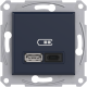 USB розетка тип А+С 3А 45Вт, антрацит, EPH2700471 Schneider Electric Asfora