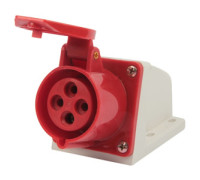 Силовая розетка 16А, 380В, 4 полюса, стационарная, e.socket.pro.4.16