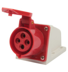Силовая розетка 16А, 380В, 4 полюса, стационарная, e.socket.pro.4.16